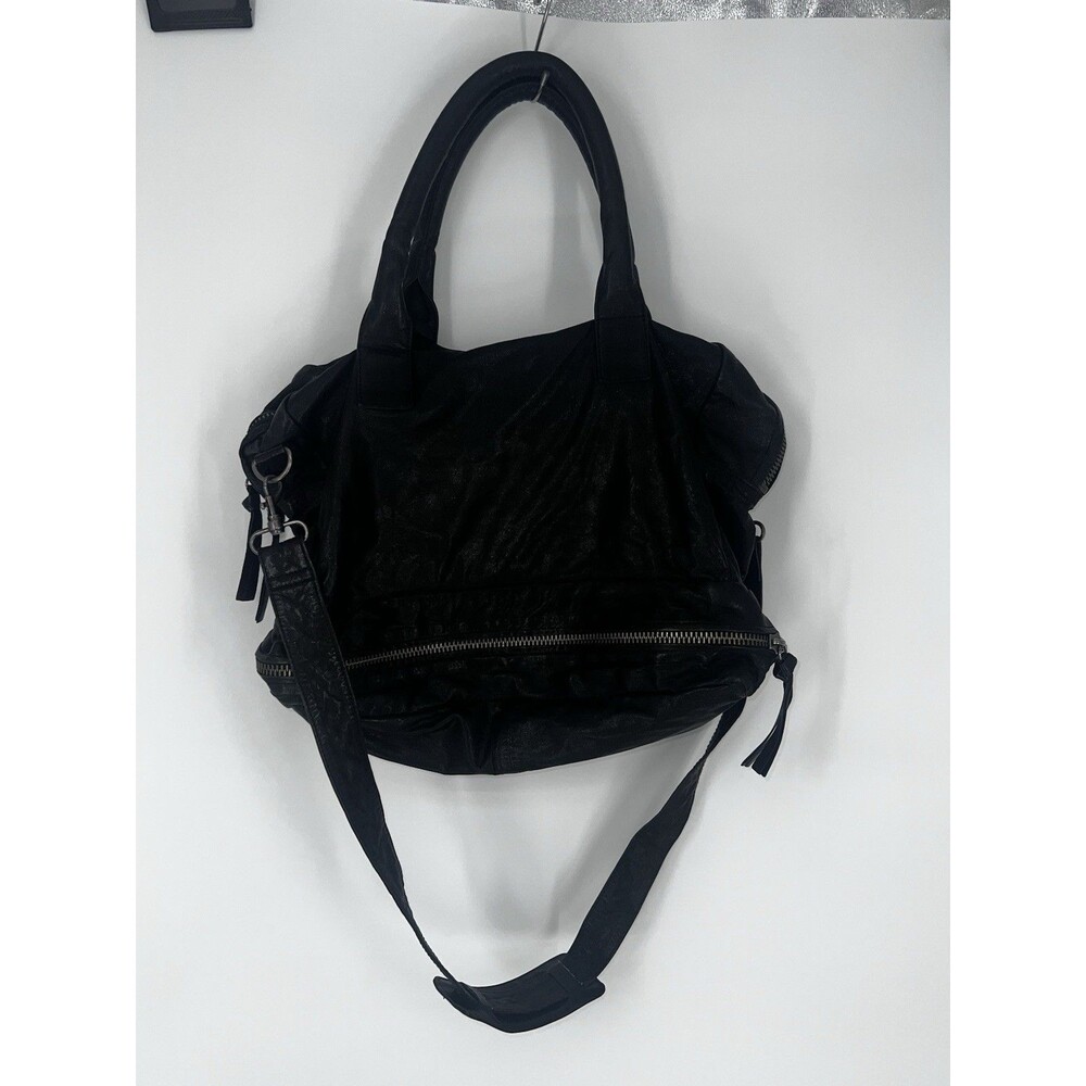 Yvonne Kone Black Leather Large Carryall Satchel 2 Compartment Shoulder Bag - Picture 3 of 16
